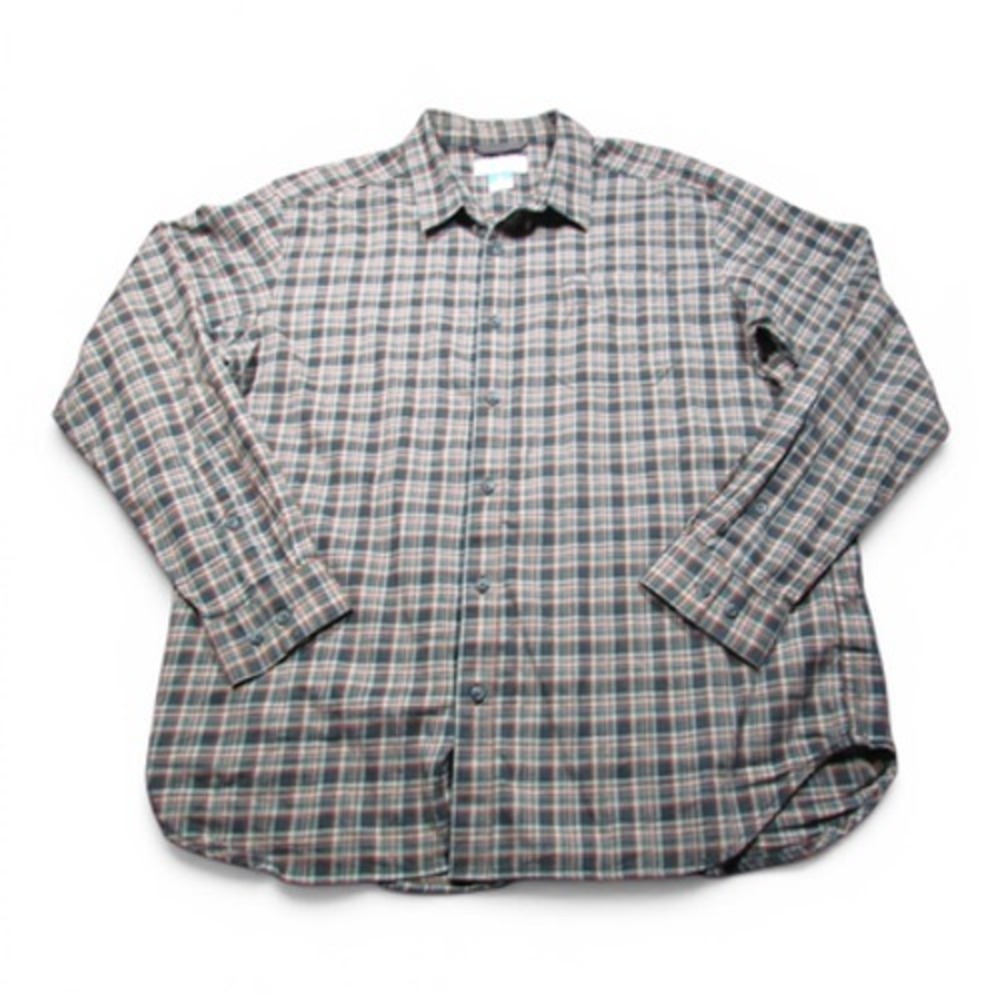 Columbia Shirt Mens XL Green Plaid Long Sleeve Button Up Casual Outdoor Hiking